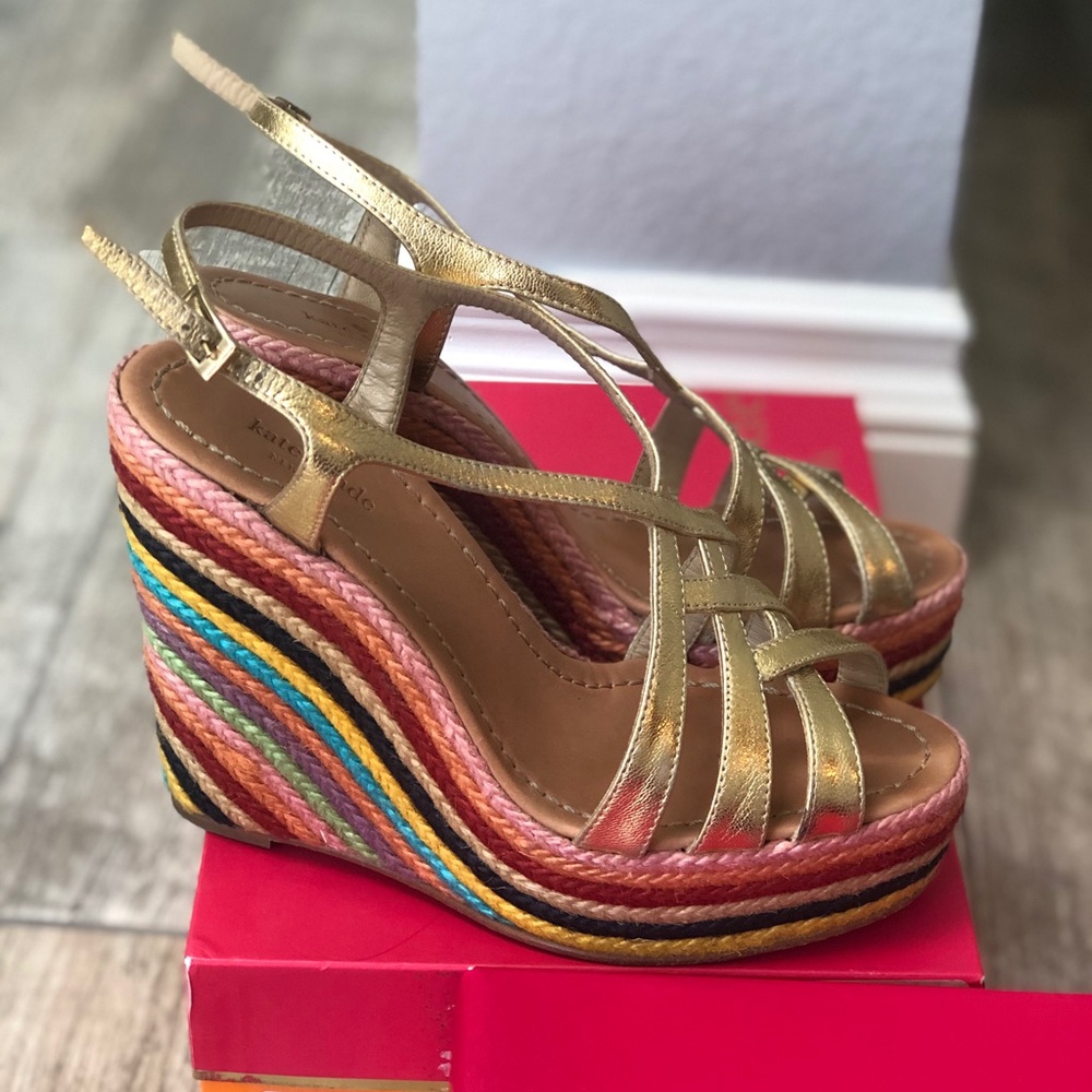 Kate Spade Rainbow Rope Wedges